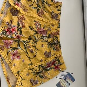 Yellow floral shorts
